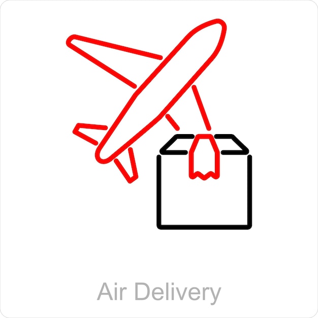 El concepto de icono de entrega aérea y carga