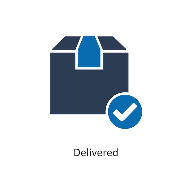 Concepto de icono de entrega y paquete