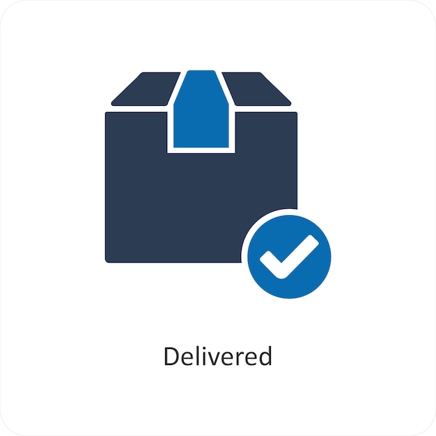 Concepto de icono de entrega y paquete