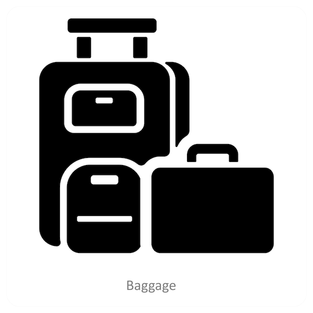 Concepto de icono de equipaje y equipaje
