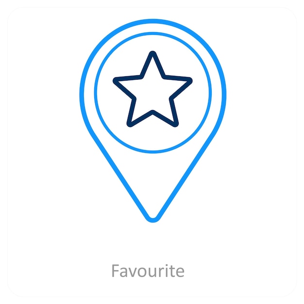 Concepto de icono de favorito y ubicación