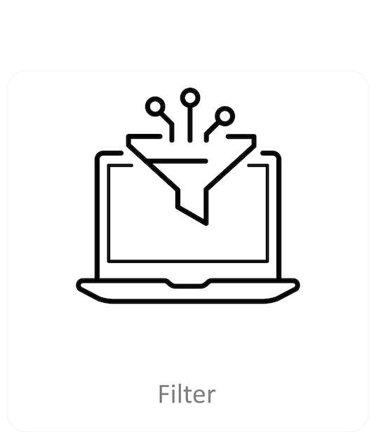 Concepto de ícono de filtro y embudo