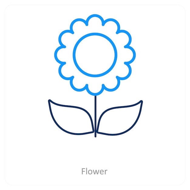 Concepto de icono de flores y naturaleza