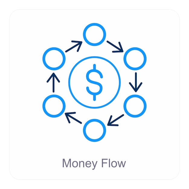 Concepto de icono de flujo de dinero y flujo de efectivo