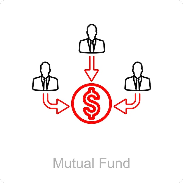 Concepto de icono de fondo mutuo y dinero