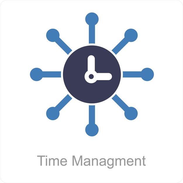 Concepto de icono de gestión y gestión del tiempo