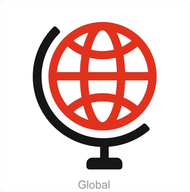 Concepto de ícono global y de la tierra