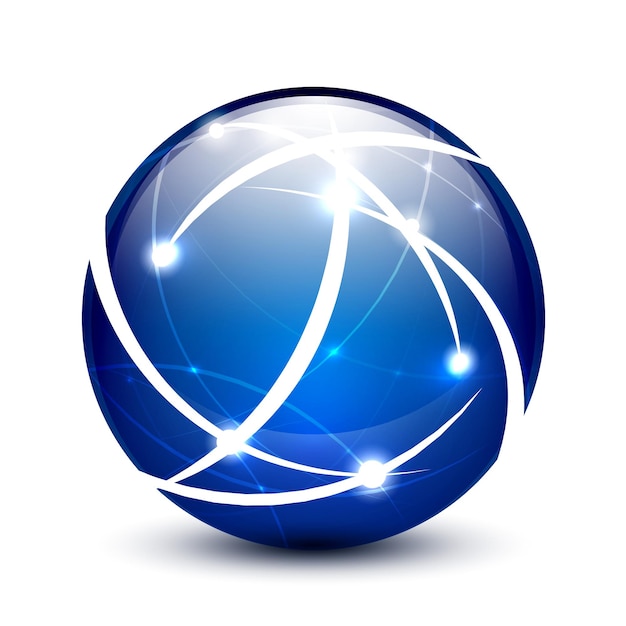 Concepto de icono de globo de comunicación vectorial