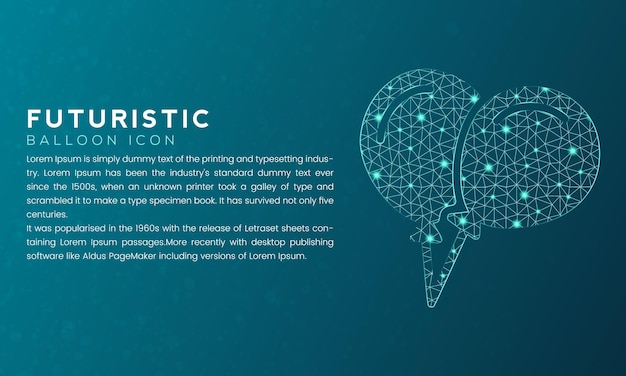 Vector concepto de icono de globo futurista azul con puntos conectados de nodo de polígono y efecto de neón