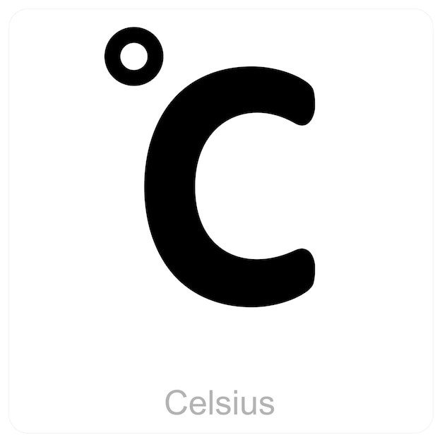 Concepto de icono de grados centígrados y temperatura