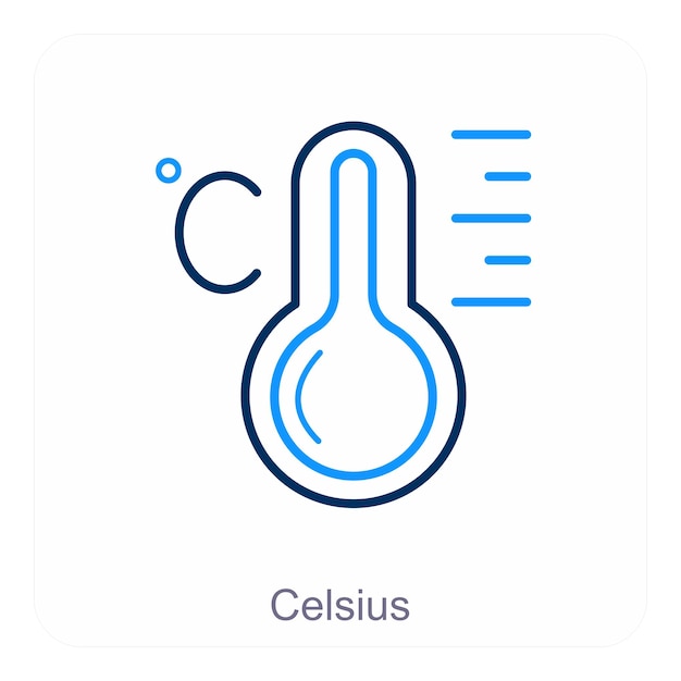 Concepto de icono de grados centígrados y temperatura