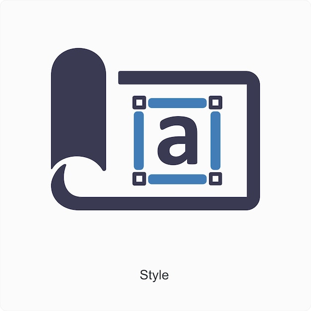 concepto de icono de herramienta de estilo y texto