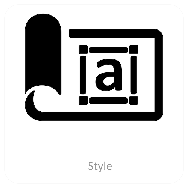 concepto de icono de herramienta de estilo y texto