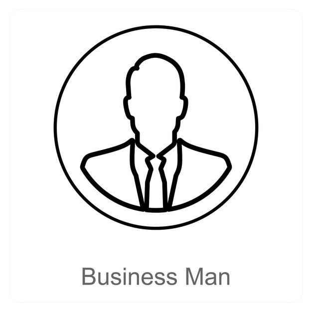 El concepto de icono de hombre de negocios y administrador