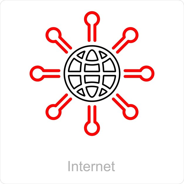 Concepto de icono de Internet y dominio