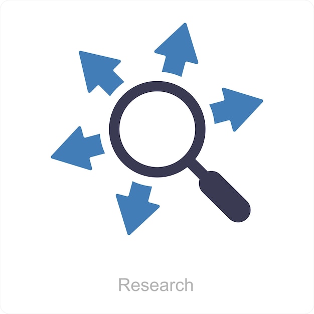 Concepto de icono de investigación y observación