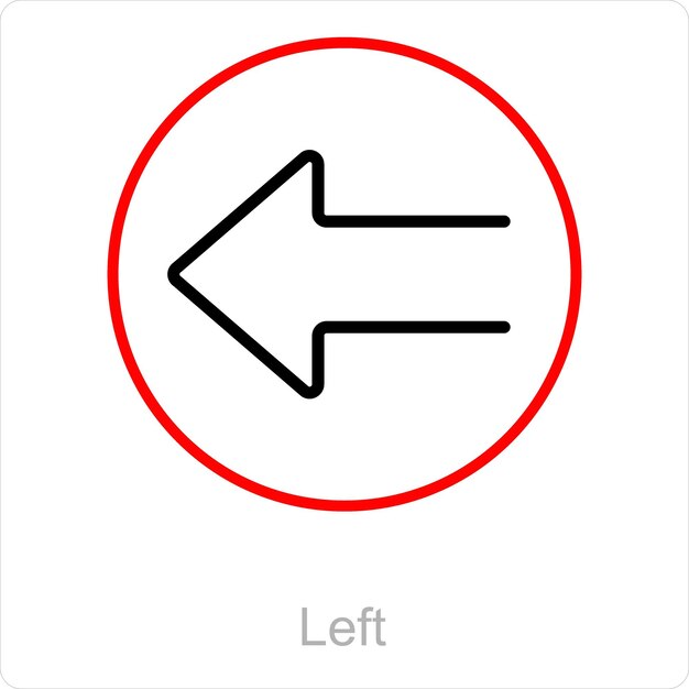 Concepto de icono de izquierda y de camino