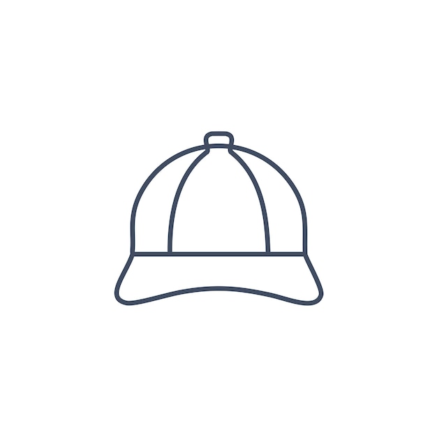 El concepto del icono de la línea de la gorra de béisbol El símbolo de la ilustración lineal del vector de la gorro de béisbal