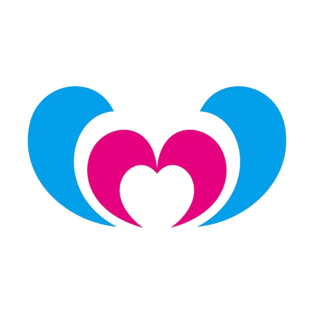 Concepto de icono de logotipo de amor de onda abstracta
