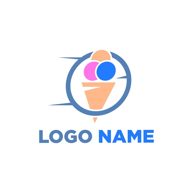 Concepto de icono de logotipo de helado aislado