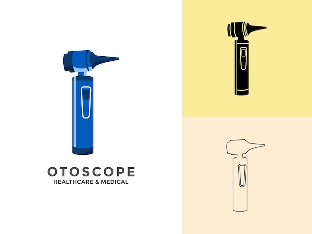 El concepto del icono del logotipo de Vector Otoscope Set El símbolo del vector plano Otoscope Ilustración de las herramientas de Otoscope