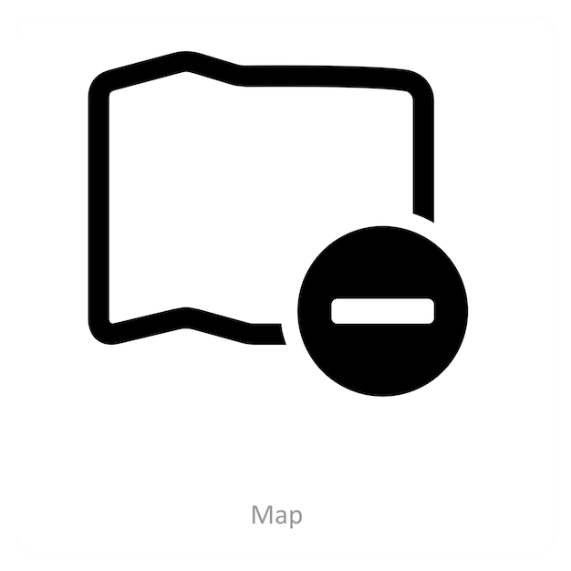 concepto de icono de mapa y pin