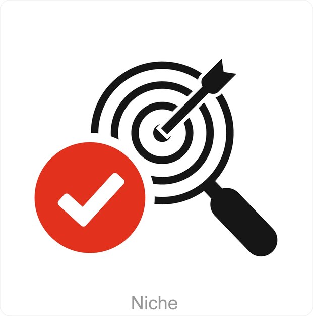 Concepto de icono de nicho y objetivo
