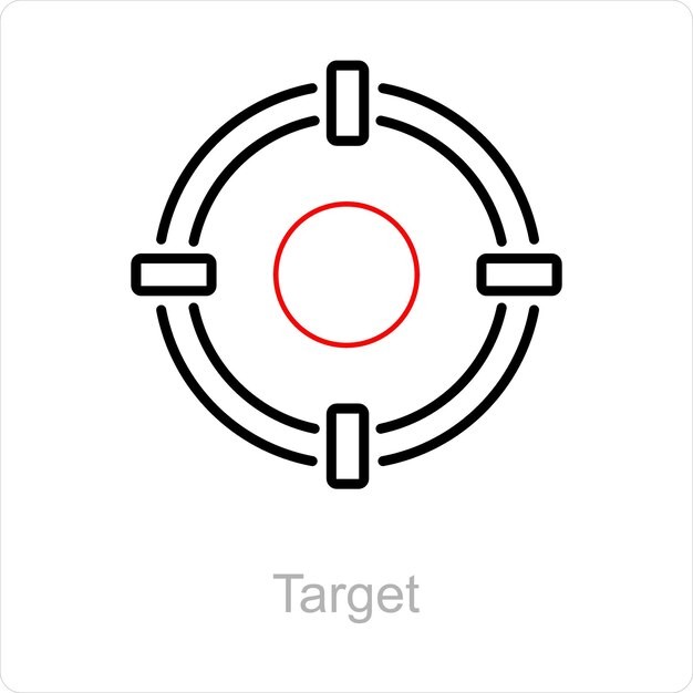 Concepto de icono de objetivo y mapa