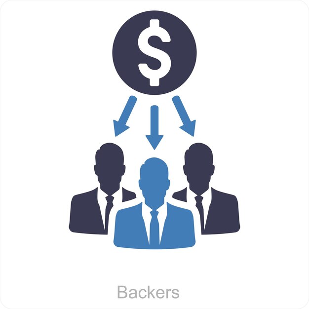 Concepto de icono de patrocinadores y finanzas