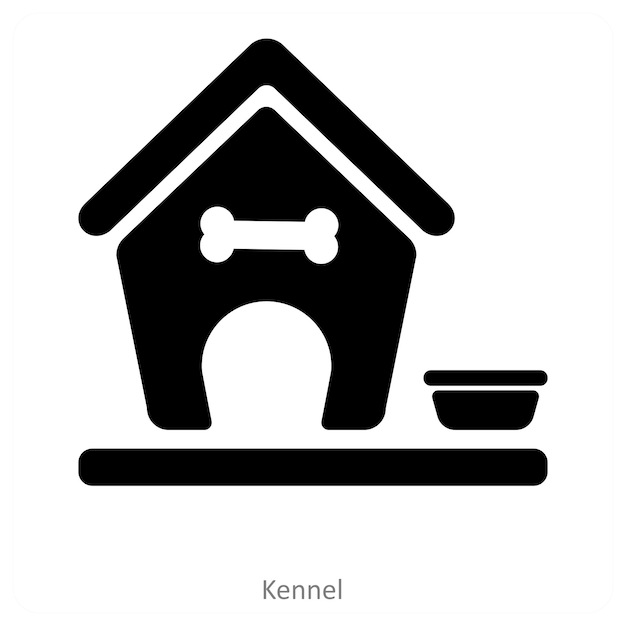 Concepto de icono de perrera y casa para perros