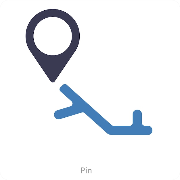 Vector concepto de icono de pin y mapa