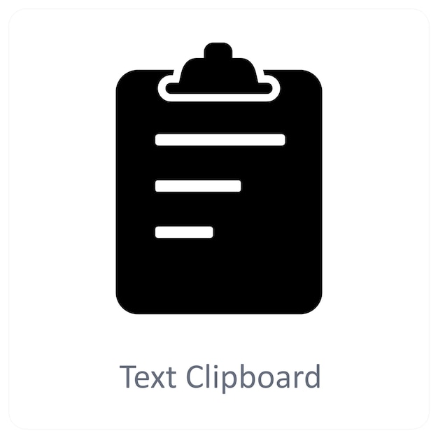 Concepto de icono de portapapeles de texto y lista de comprobación