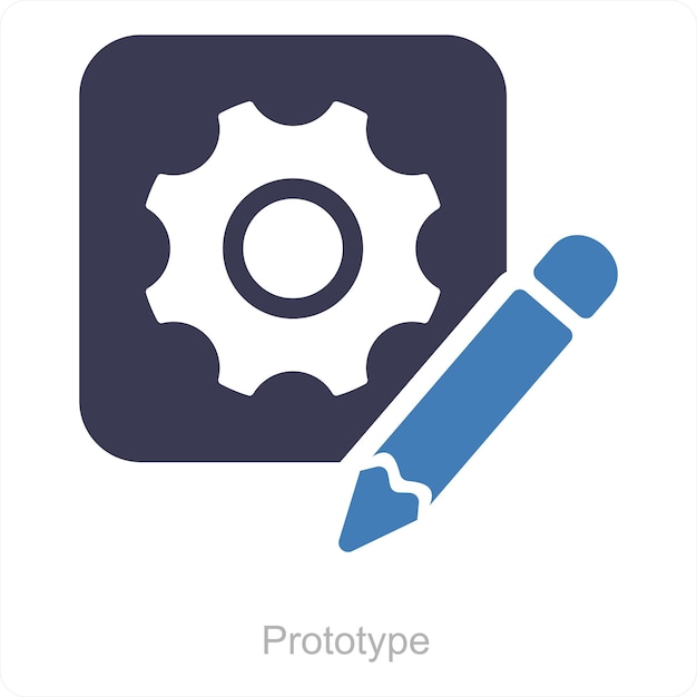 Concepto de icono de producto y prototipo
