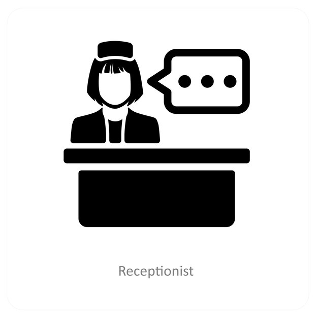 Concepto de icono de recepcionista y nusrse