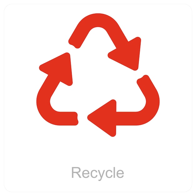Concepto de icono de reciclaje y símbolos