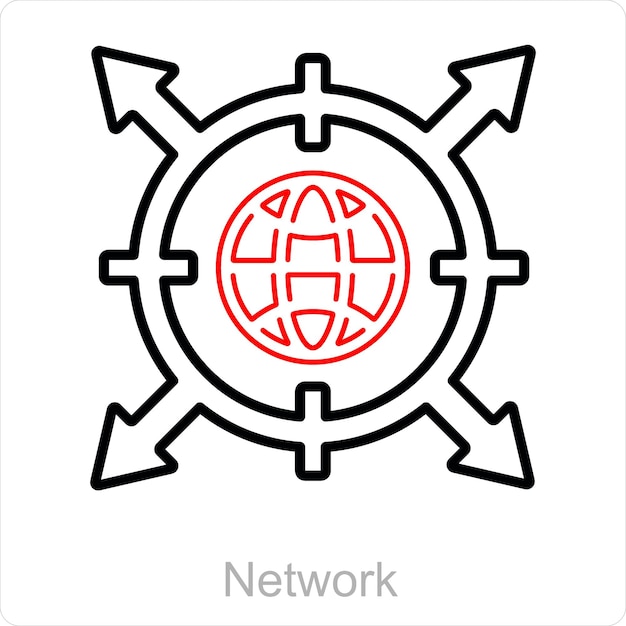 Concepto de icono de red y conexión