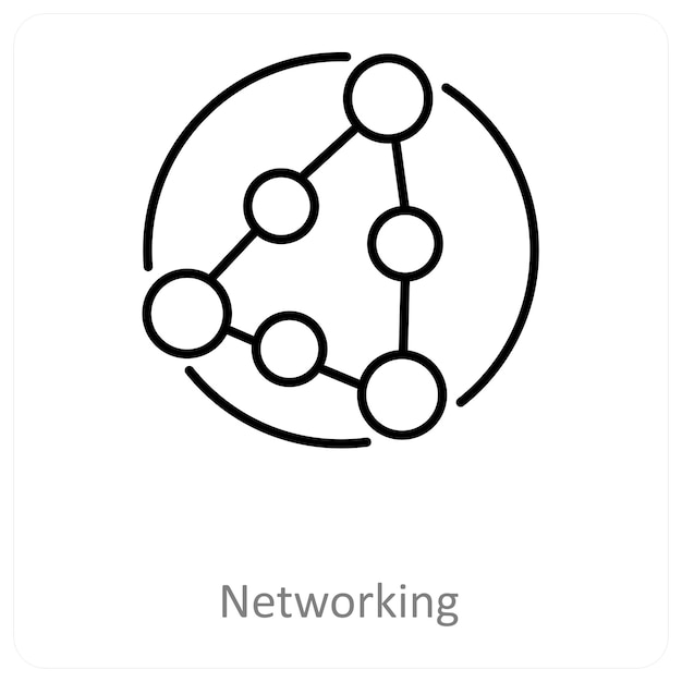 Concepto de icono de red y conexión