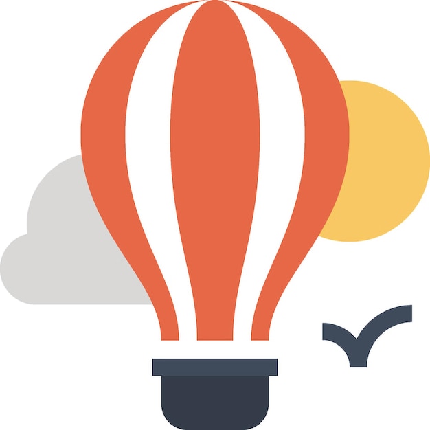 concepto de icono de red plana de globo de aire caliente