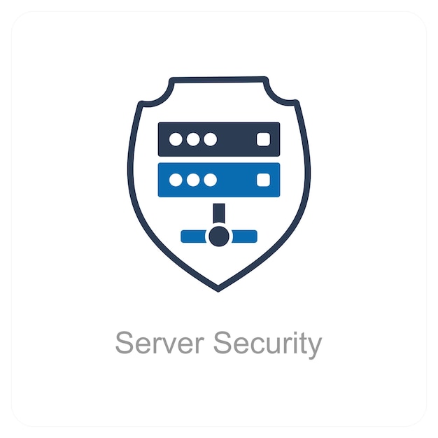 Concepto de icono de seguridad y protección del servidor