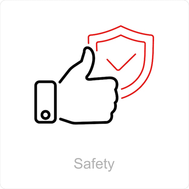 Concepto de icono de seguridad y seguro
