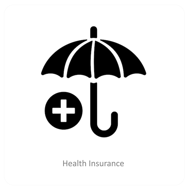 concepto de icono de seguro de salud y atención médica