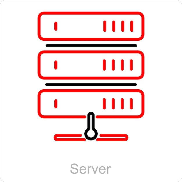 Concepto de icono de servidor y base de datos