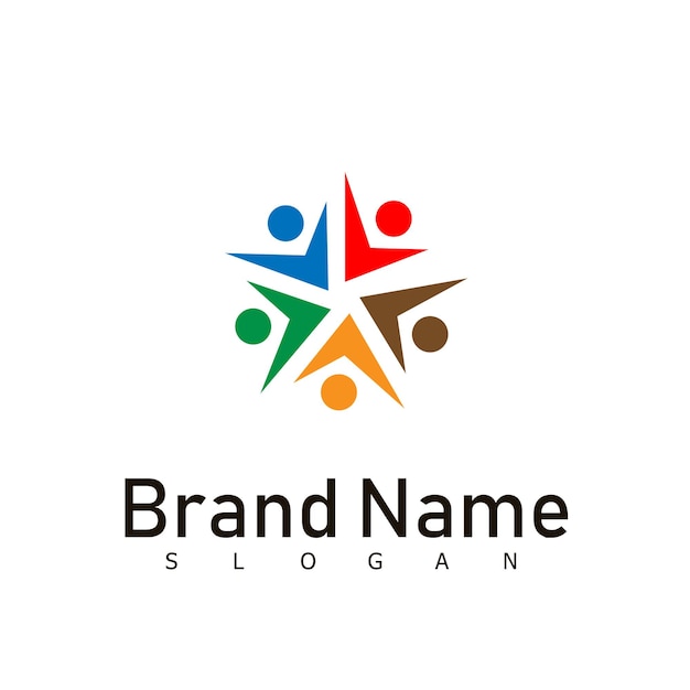 Concepto de icono de símbolo de logotipo de personas y unidad