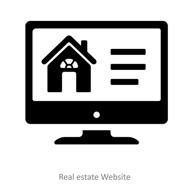 Concepto de icono de sitio web de bienes raíces
