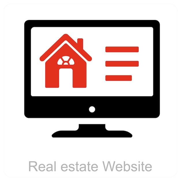 Concepto de icono de sitio web de bienes raíces