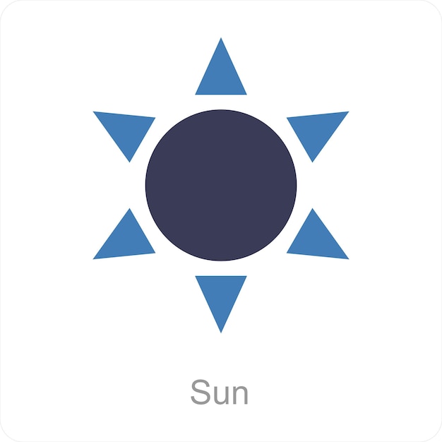 Concepto de icono de sol y día soleado