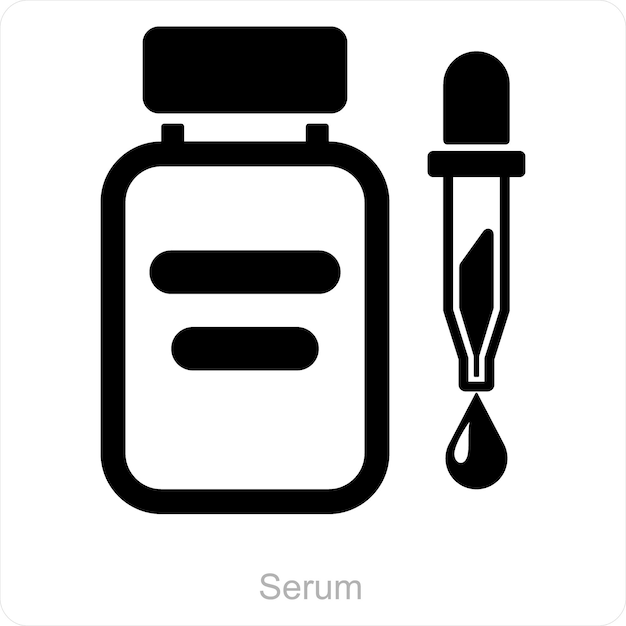 Vector concepto de icono de suero y belleza