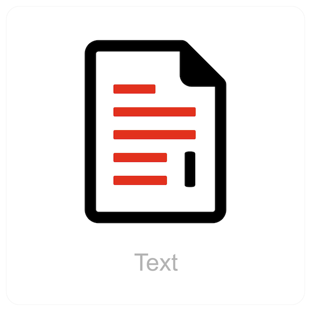 concepto de ícono de texto y documento