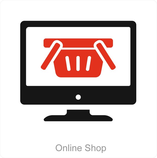 Concepto de icono de tienda en línea y comercio electrónico