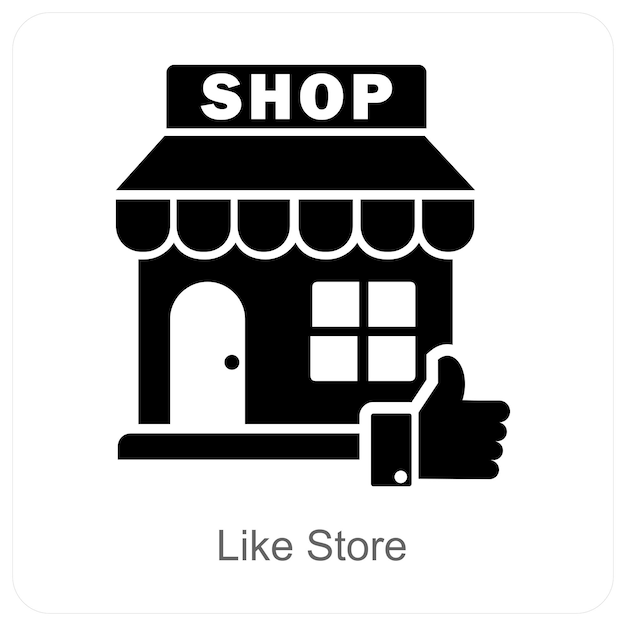 Concepto de icono de tienda y tienda